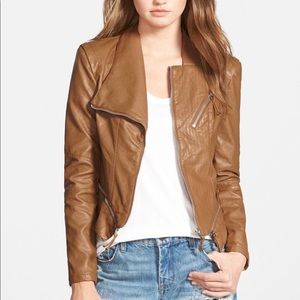 Blank NYC Brown Faux Leather Jacket, Size: L